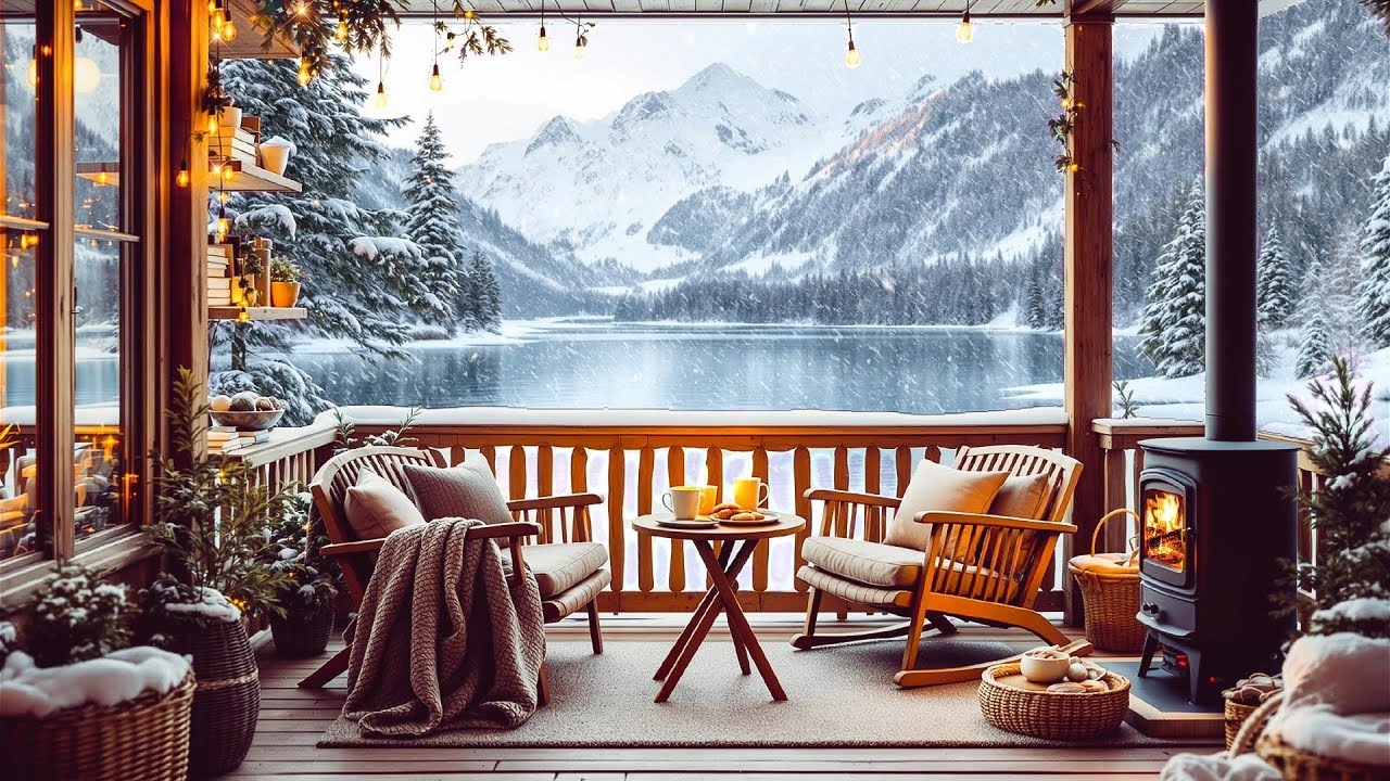 Cozy Fireplace Winter Jazz Piano Ambience for Studying