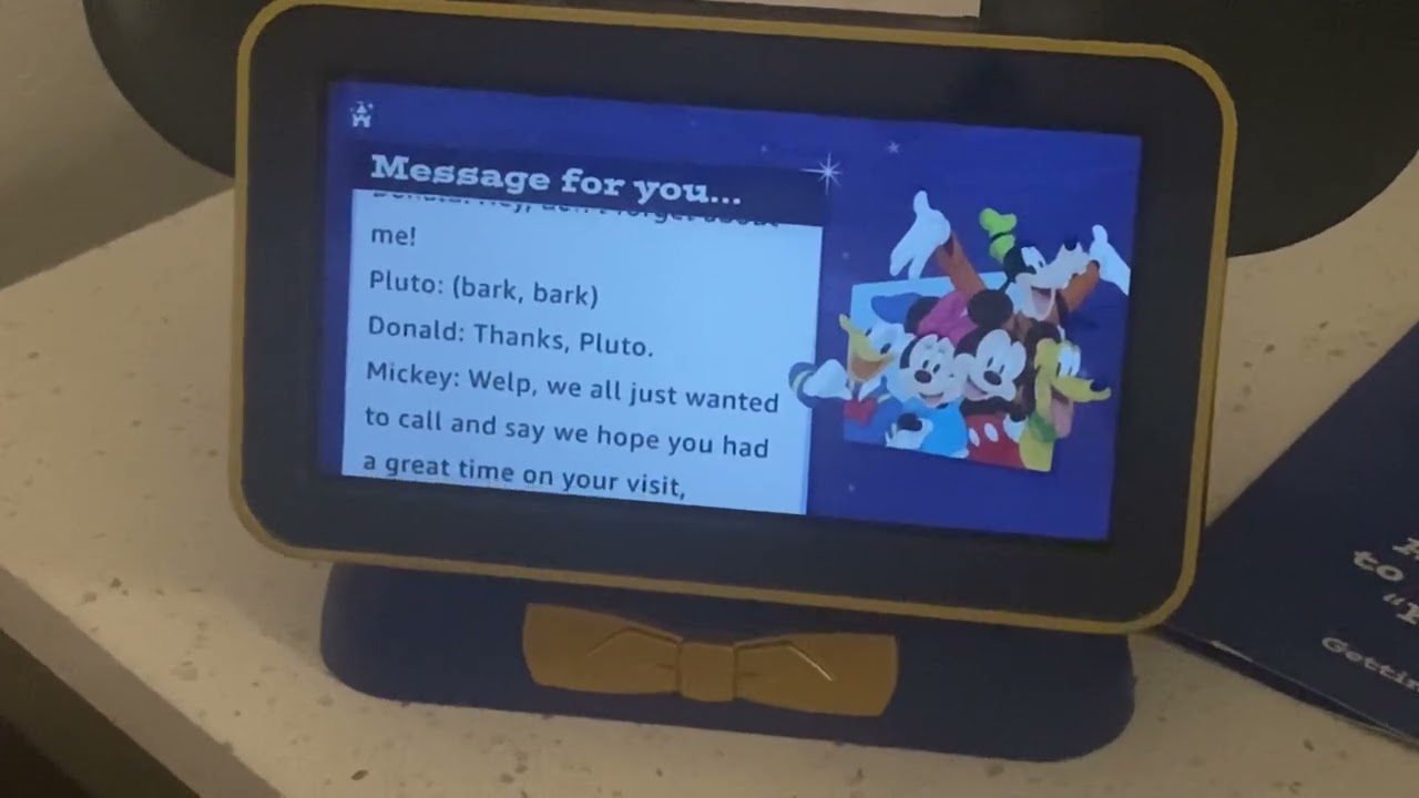 Mickey, Minnie, Donald, Pluto, and Goofy bid guests a Walt Disney World farewell