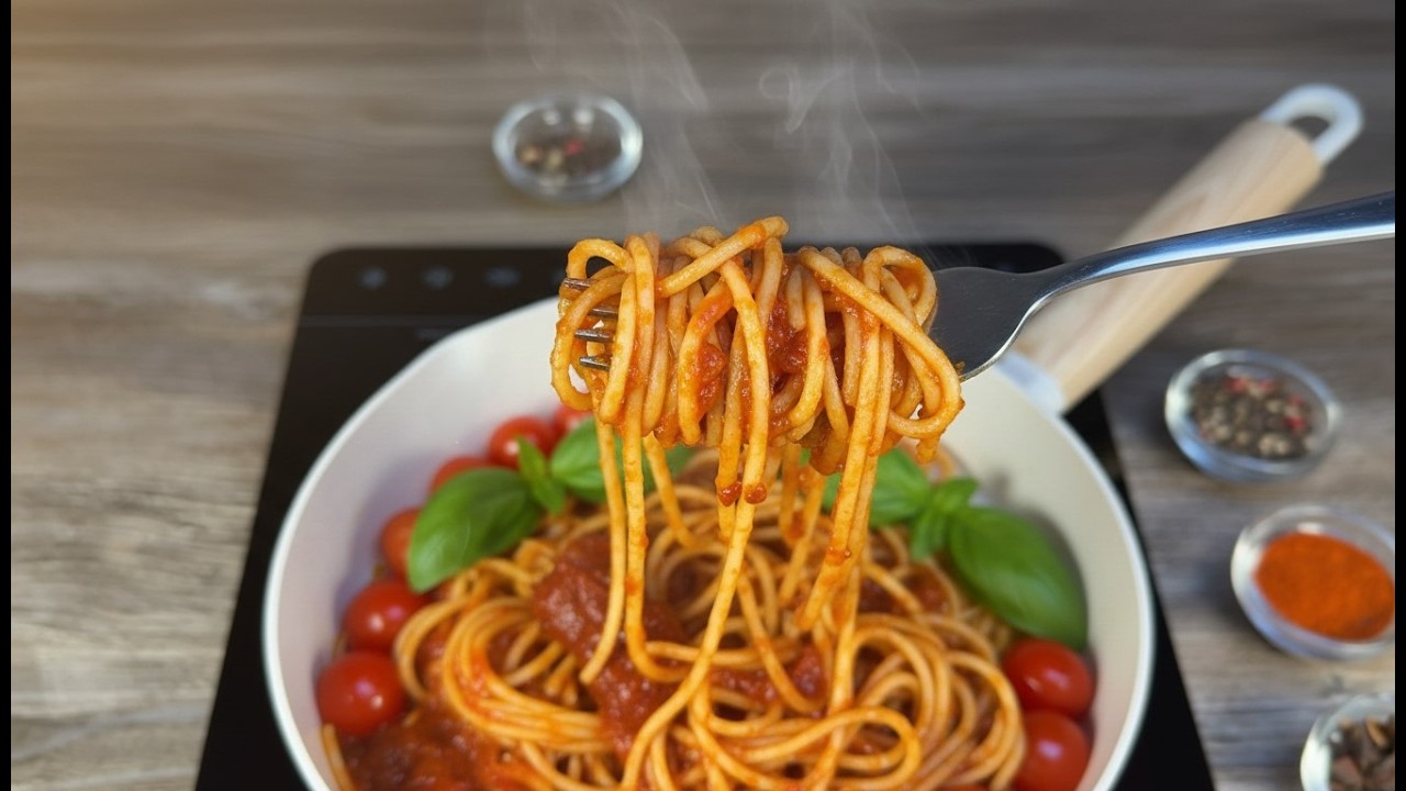 Spaghetti in 1 Pfanne: Cremig in 15 Min – nur 5 Zutaten! 😋