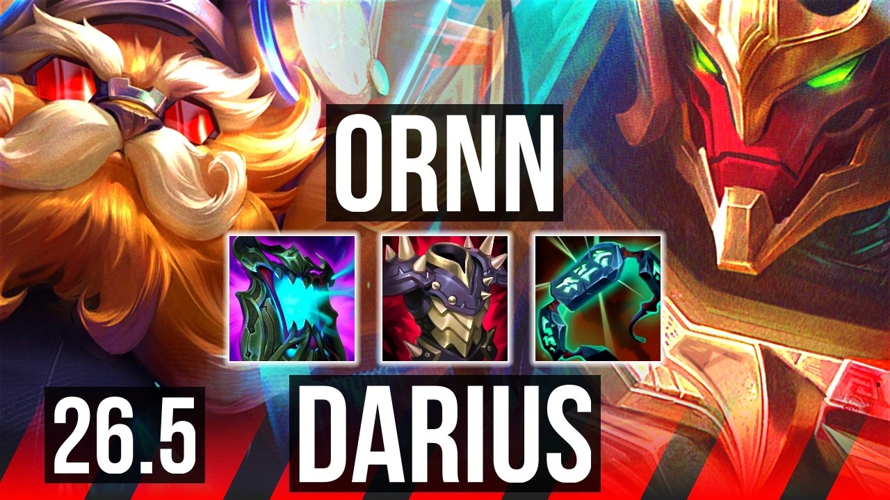 ORNN vs DARIUS (TOP) | Arcane Comet, Good KDA: 8/1/9 | EUW Master | 26.5
