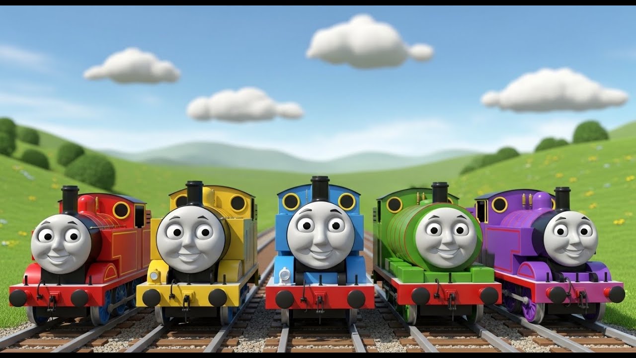 Пять маленьких игрушечных поездов, чух-чух-чух! | Песни и стишки о транспорте 2026