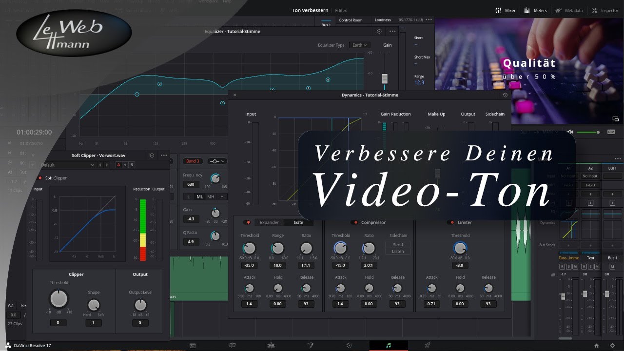 Ton mit DaVinci Resolve 17.2 verbessern  - Fairlight - Tutorial #16