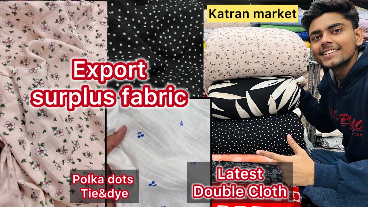 Double cloth polka dots 😱| export surplus fabric on heavy discount 😍| katran market Mangolpuri video