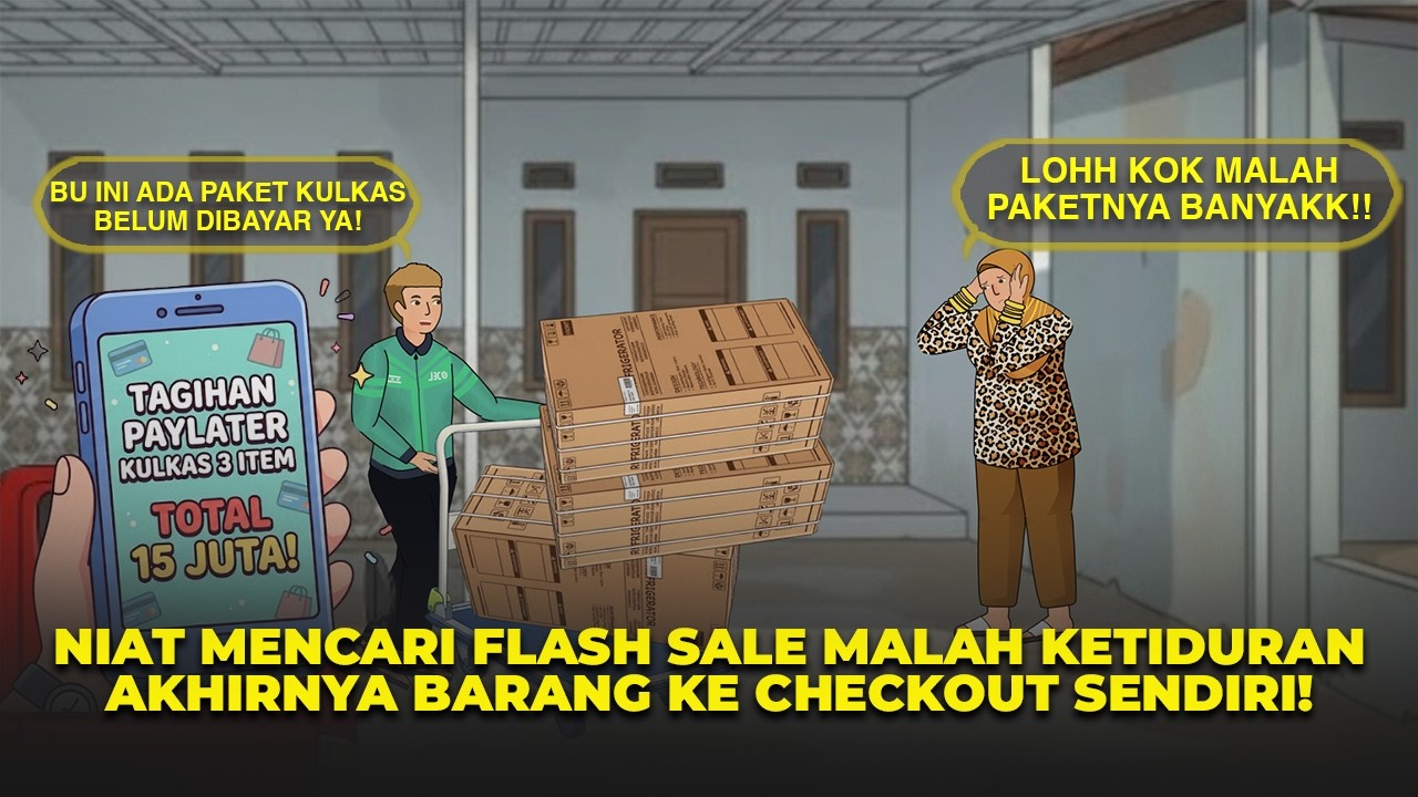 EMAK-EMAK REBUTAN BARANG FLASH SALE MALAH KENA BATUNYA KARENA INTERNET LEMOT - DRAMA ANIMASI