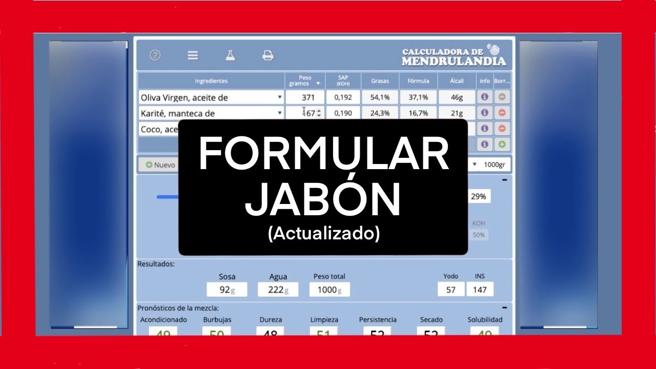 🤓 Cómo FORMULAR JABÓN Casero | Nueva Calculadora Mendrulandia