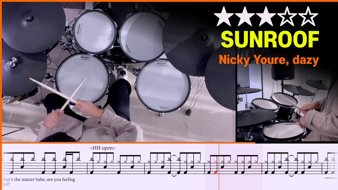 [Lv.07] Sunroof - Nicky Youre, dazy (★★★☆☆) Drum Cover with Sheet Music