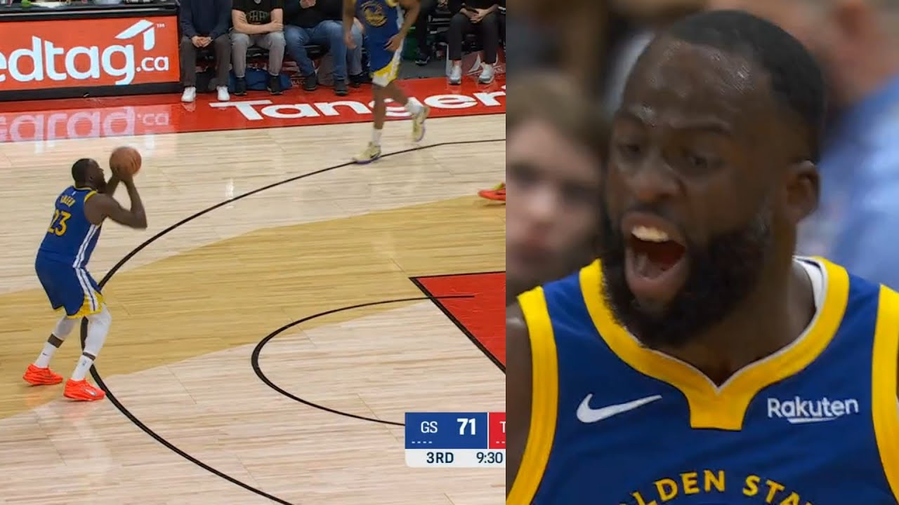 Draymond screams at Scottie Barnes after he kept leaving him wide open for 3s 😂