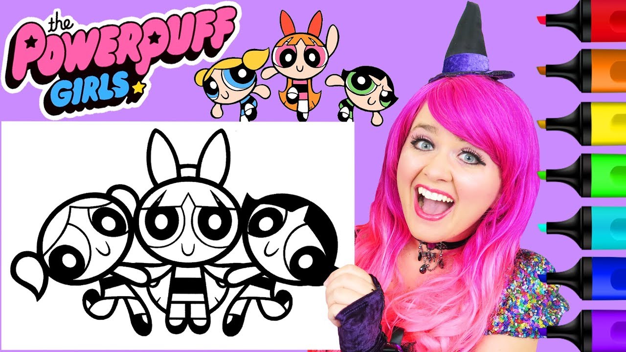 Coloring The Powerpuff Girls Bubbles, Blossom Coloring Page Prismacolor Markers | KiMMi THE CLOWN