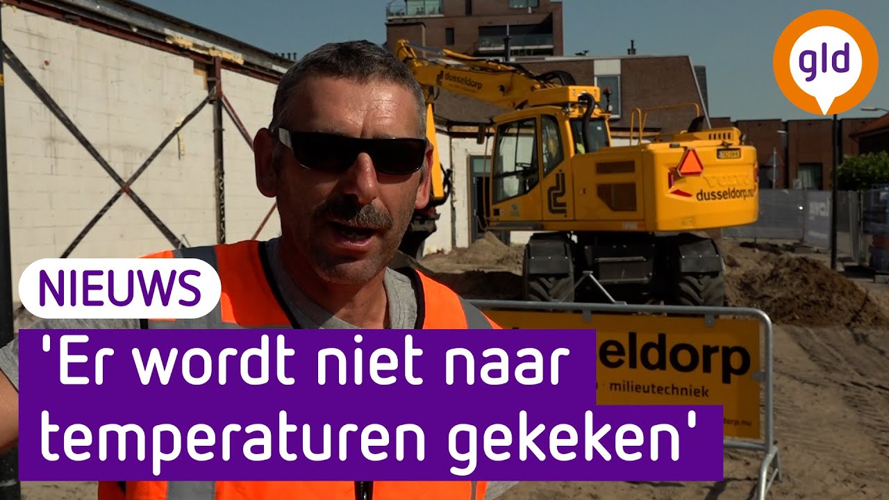 Bouwvakkers zwoegen door in zinderende hitte