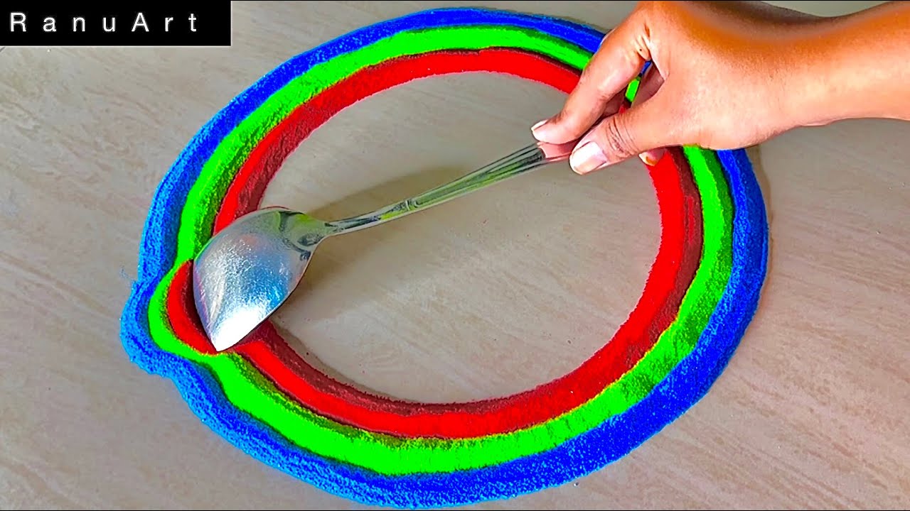Easy Beautiful creative Rangoli/Simple Rangoli Design for festival/ Latest Festival Muggulu/RanuArt