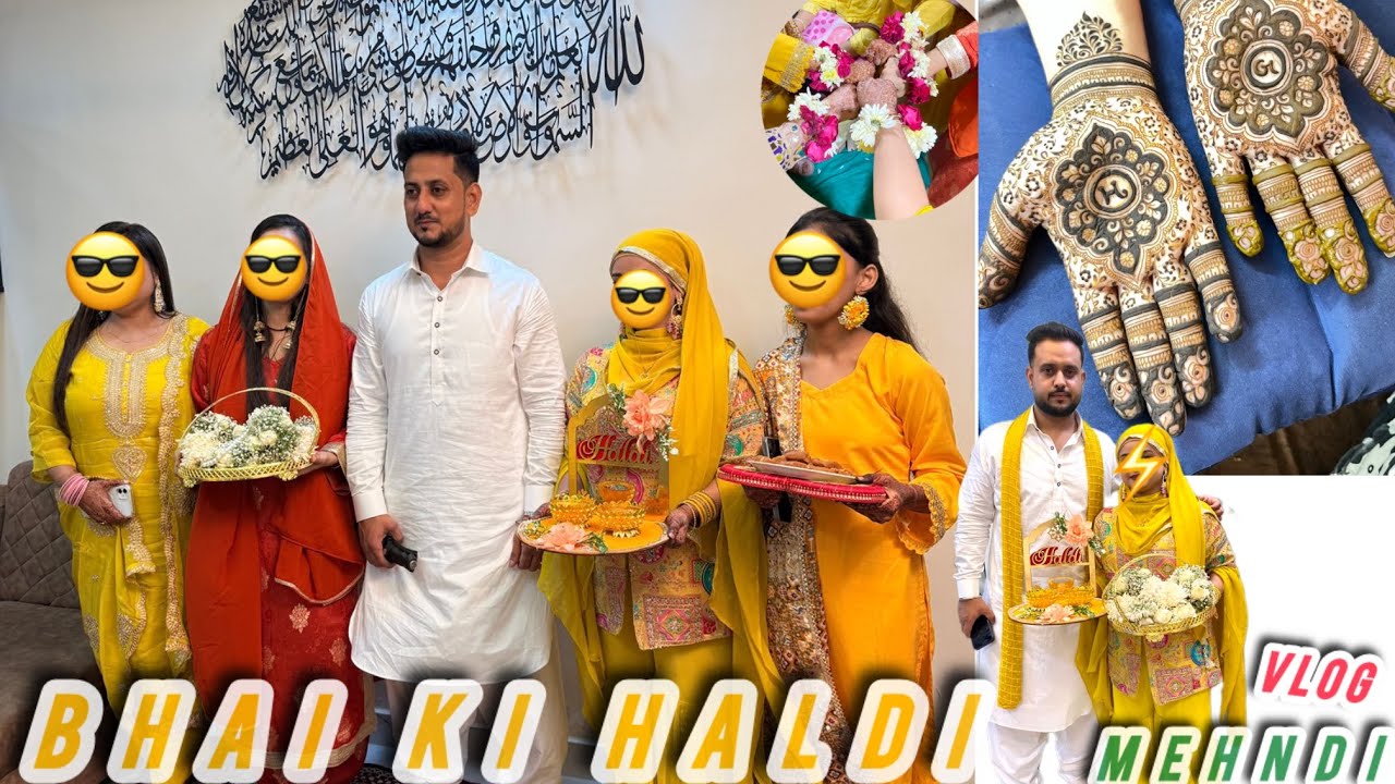 Brother ki Haldi💛Mehndi💚| Dulhan ki bari | sangeet me dancer aay🕺🏻| vlog | @neha_ansari1998 