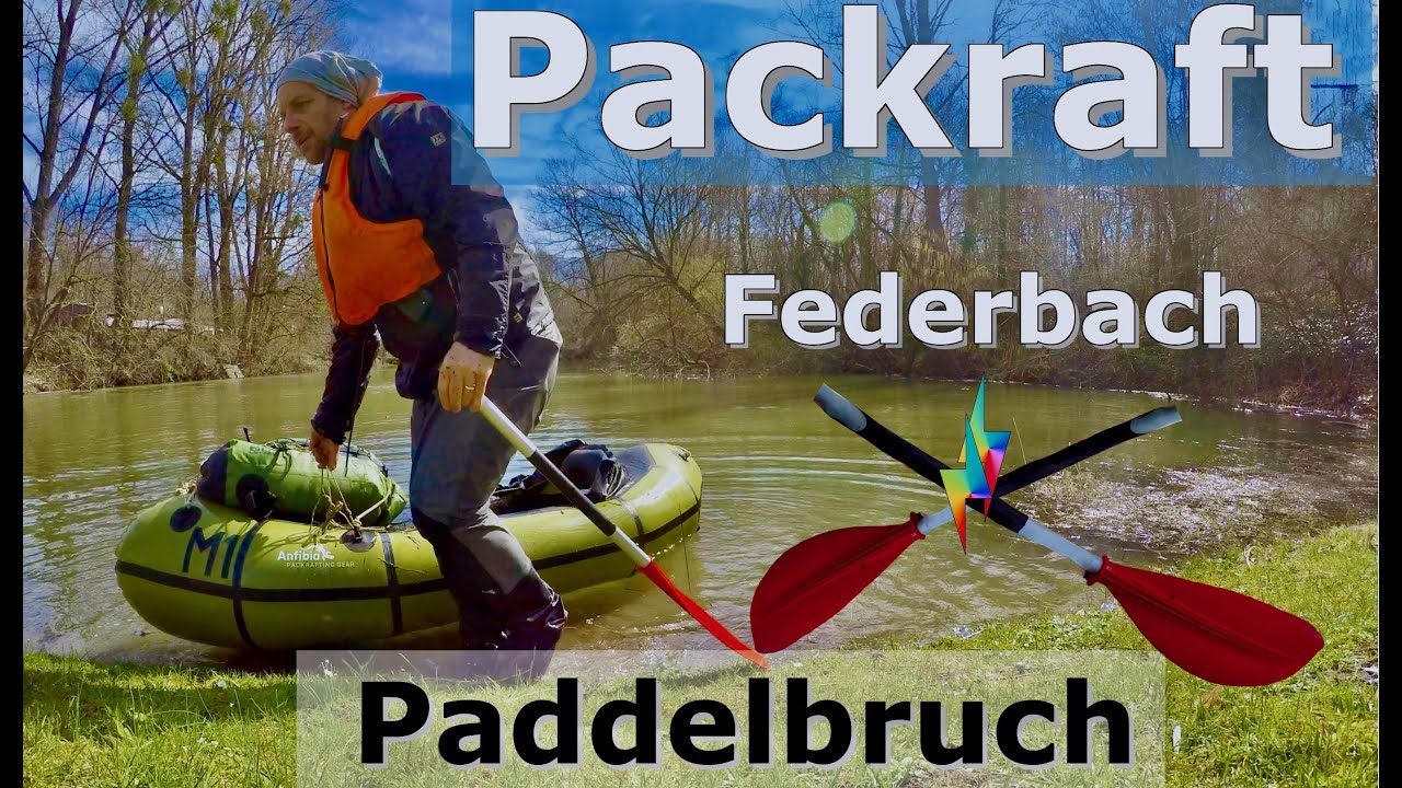 Packraft Tour mit Paddelbruch  - Anfibio Rebel 2k im wilden  Federbach
