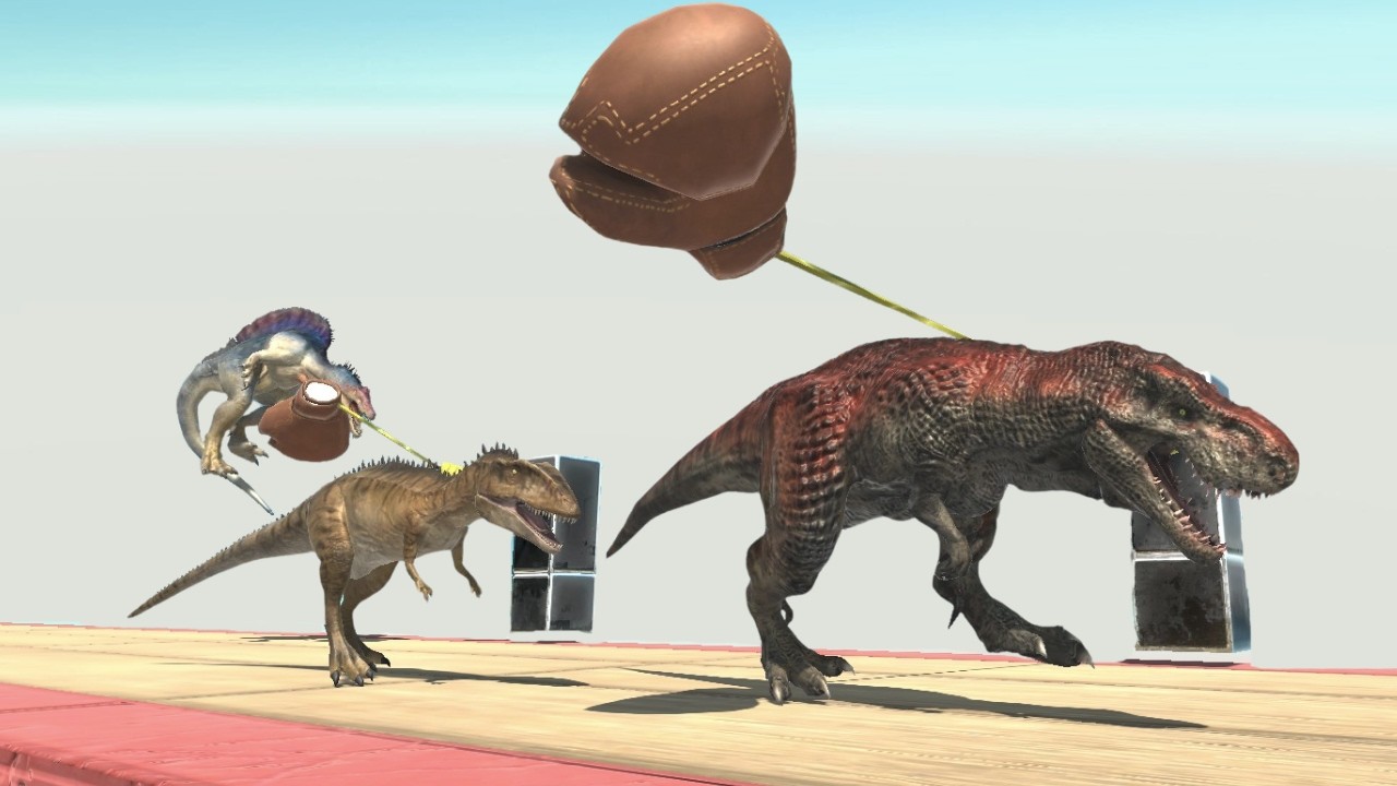 Simulating Dinosaur on Giant Gloves Obstacles - ARBS