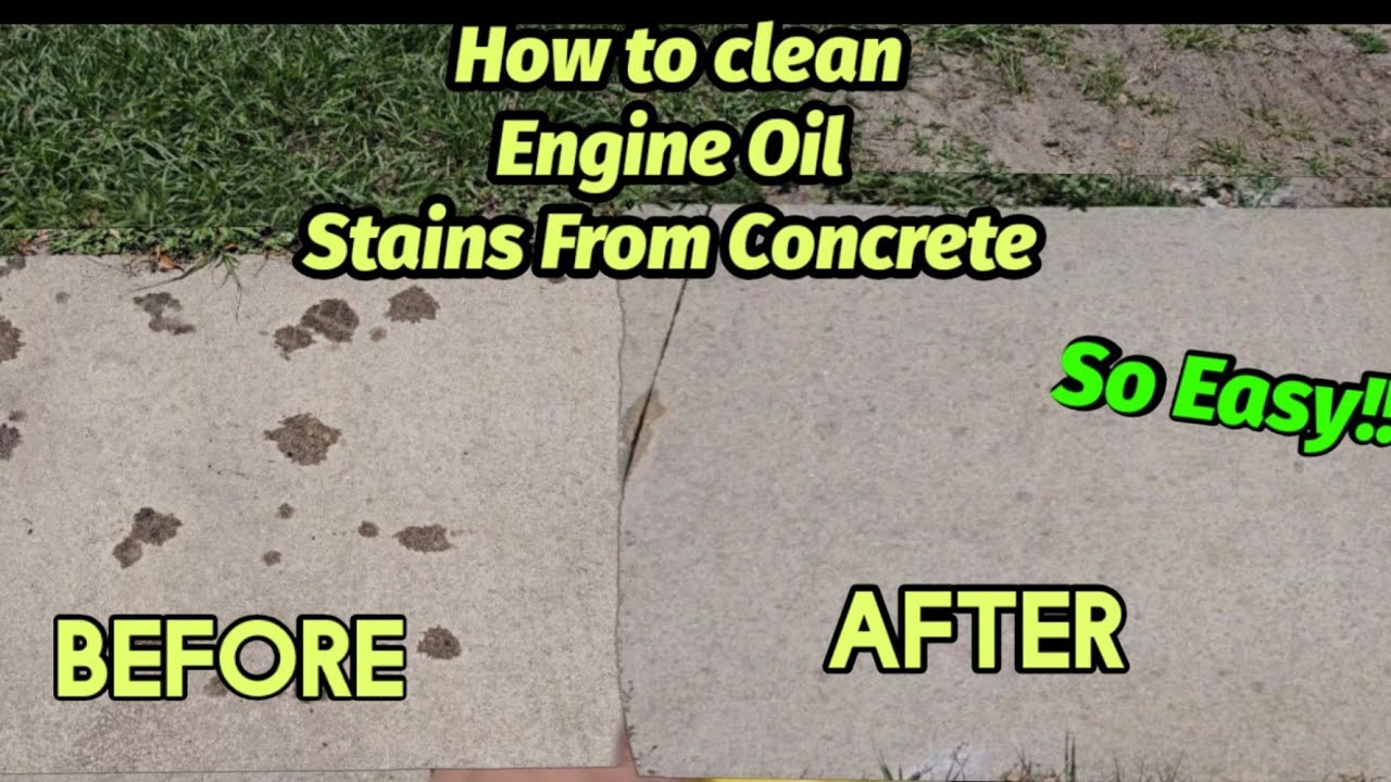 Easily Clean Engine Oil Stains From Concrete