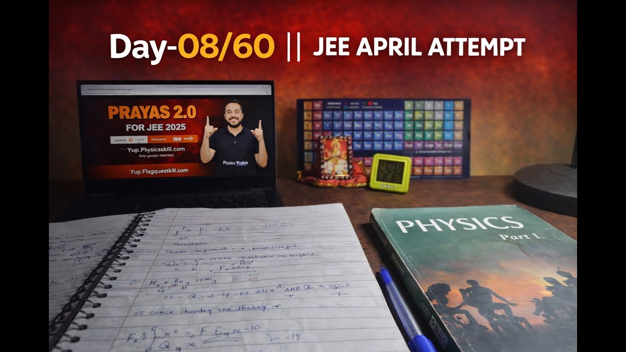 Day 08/60 JEE APRIL 2026 || consistency until rank follow 