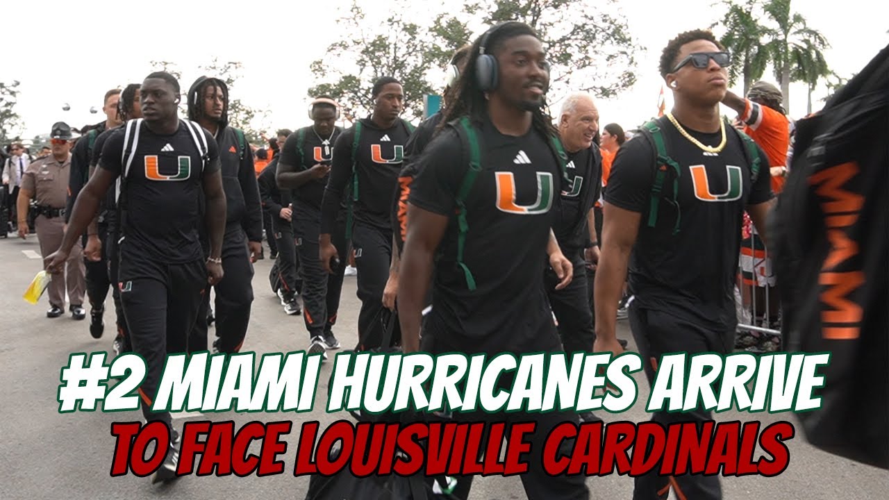 #2 Miami Hurricanes Arrive at Hard Rock Stadium to Face Louisville