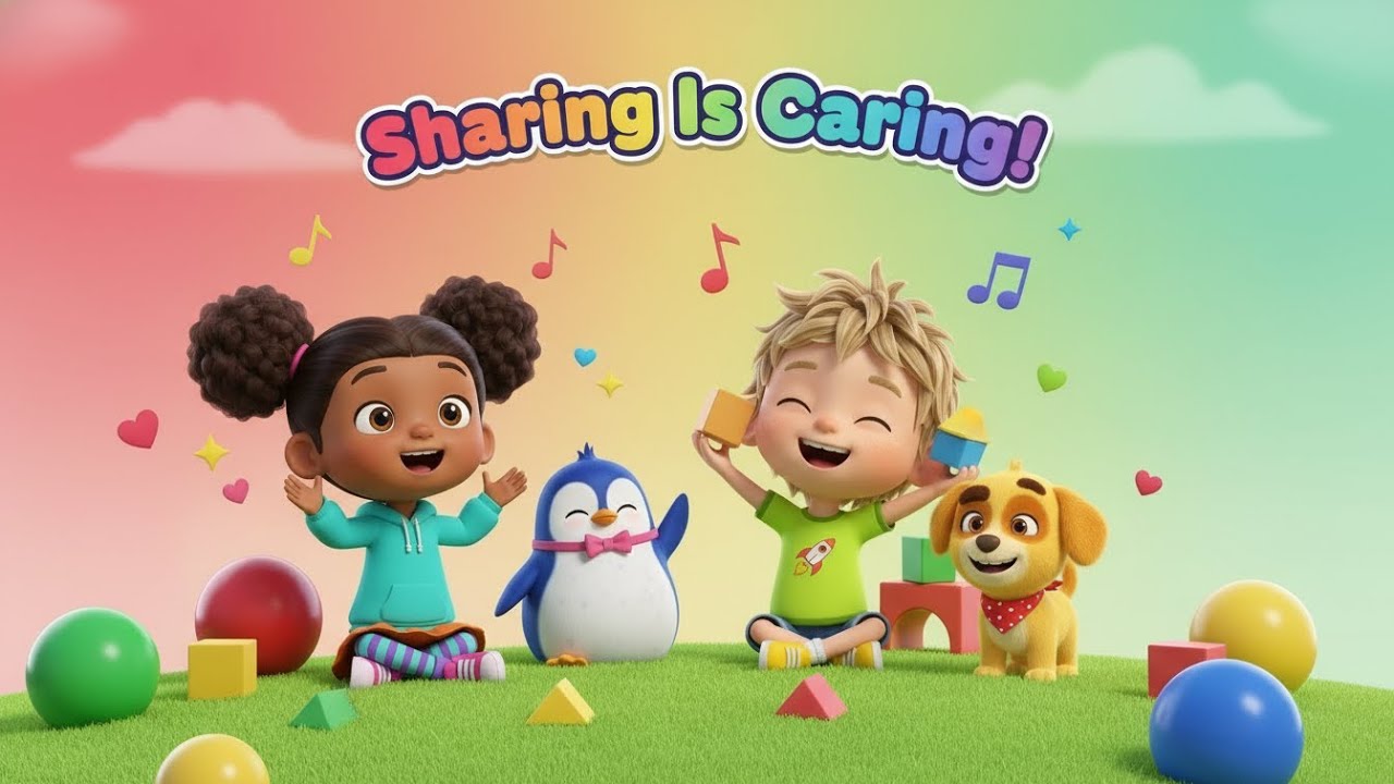 Sharing is Caring Song 💕 | Teaching Toddlers to Share | Preschool Social Skills