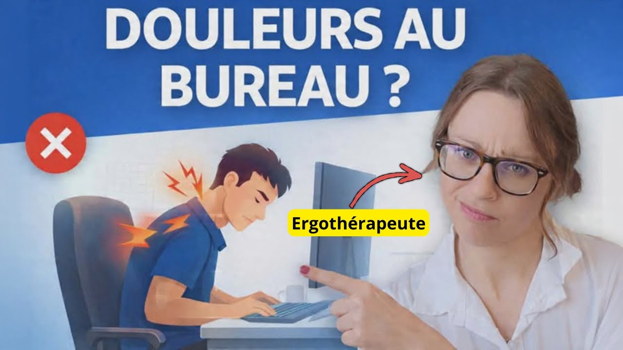 Les règles ESSENTIELLES pour éviter les douleurs au bureau (cou, dos, épaules) · conseils d'ergo