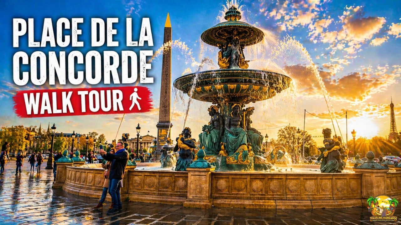 Place De La Concorde Walk Tour | Paris Landmarks, Fountains & Historic Architecture | France Travel