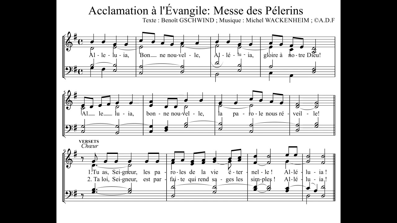 Alleluia Messe des P&egrave;lerins