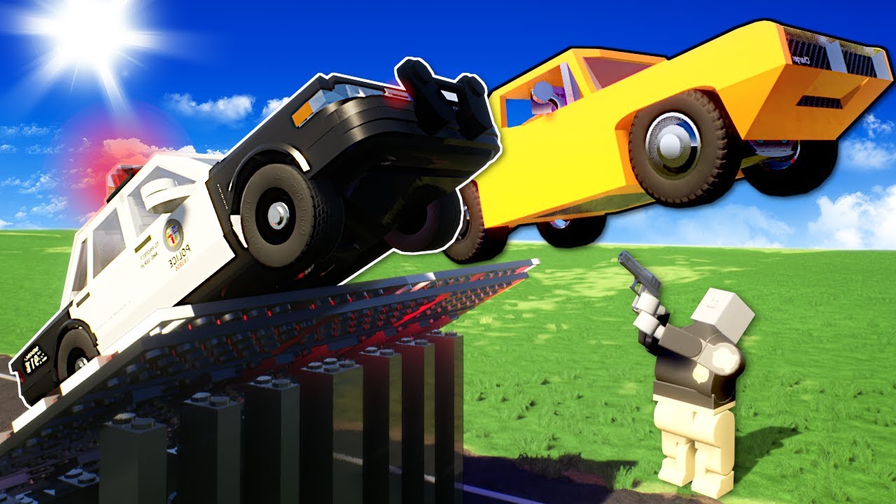 LEGO PRISON ESCAPE BY HITTING JUMPS! (Lego Cops and Robbers)