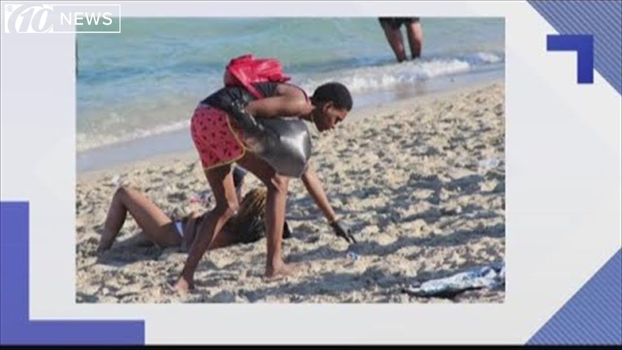 Florida spring breaker helps clean up Miami Beach