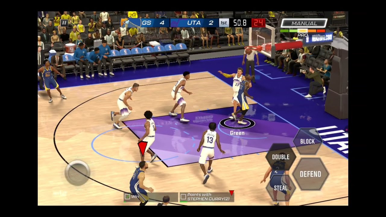 Warriors vs Jazz NBA2K Mobile Rewind | Pro Difficulty | Warriors Win 19–12
