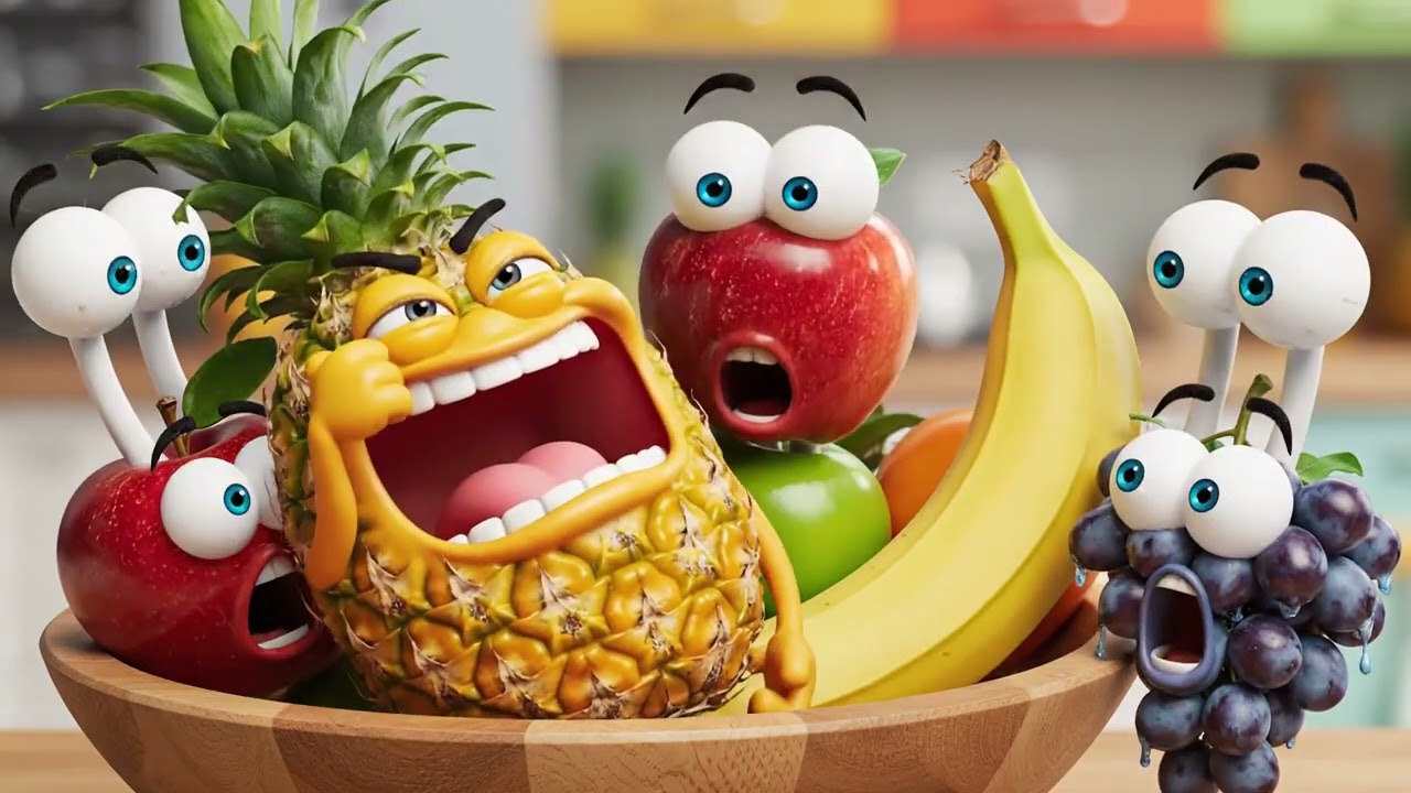 Funny Fruit Cartoon 3D Animation 