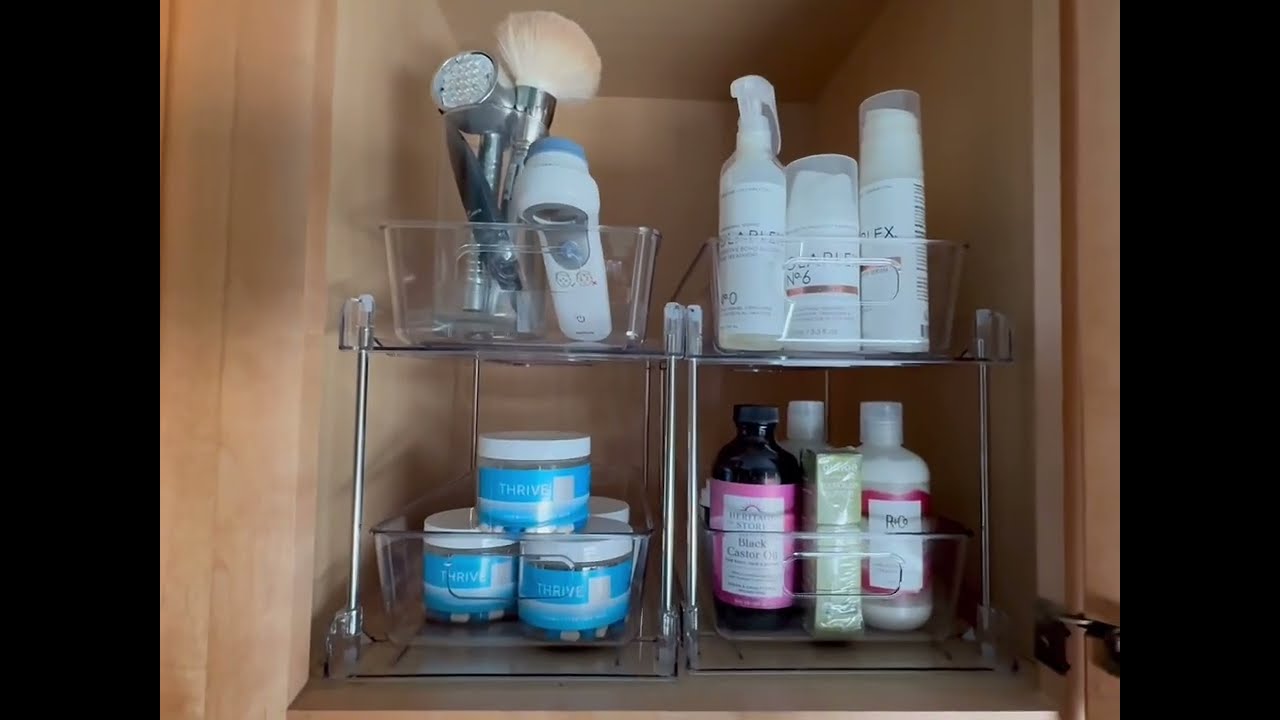 Bathroom Cabinet Organizer That Changed Everything! Clear Tiered Pull Out Drawers. DIY Unboxing