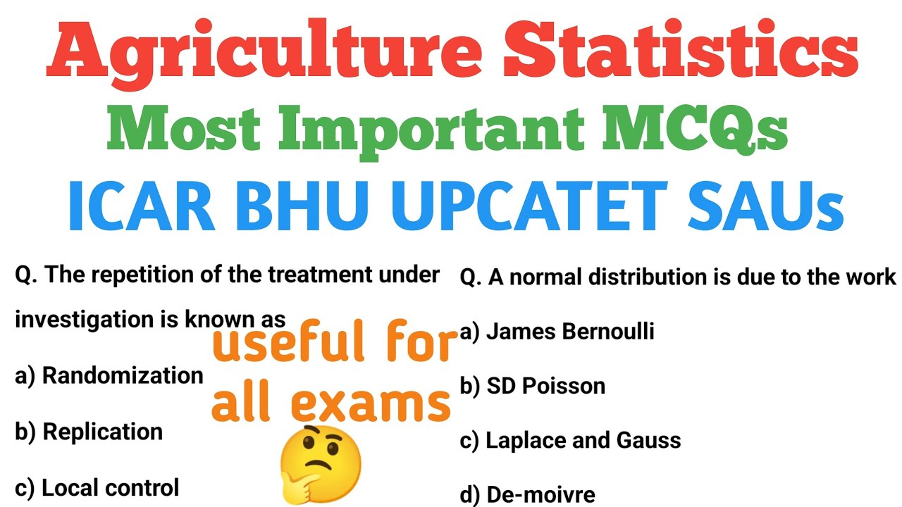 Statistics Important MCQs part-2/ Agriculture statistics