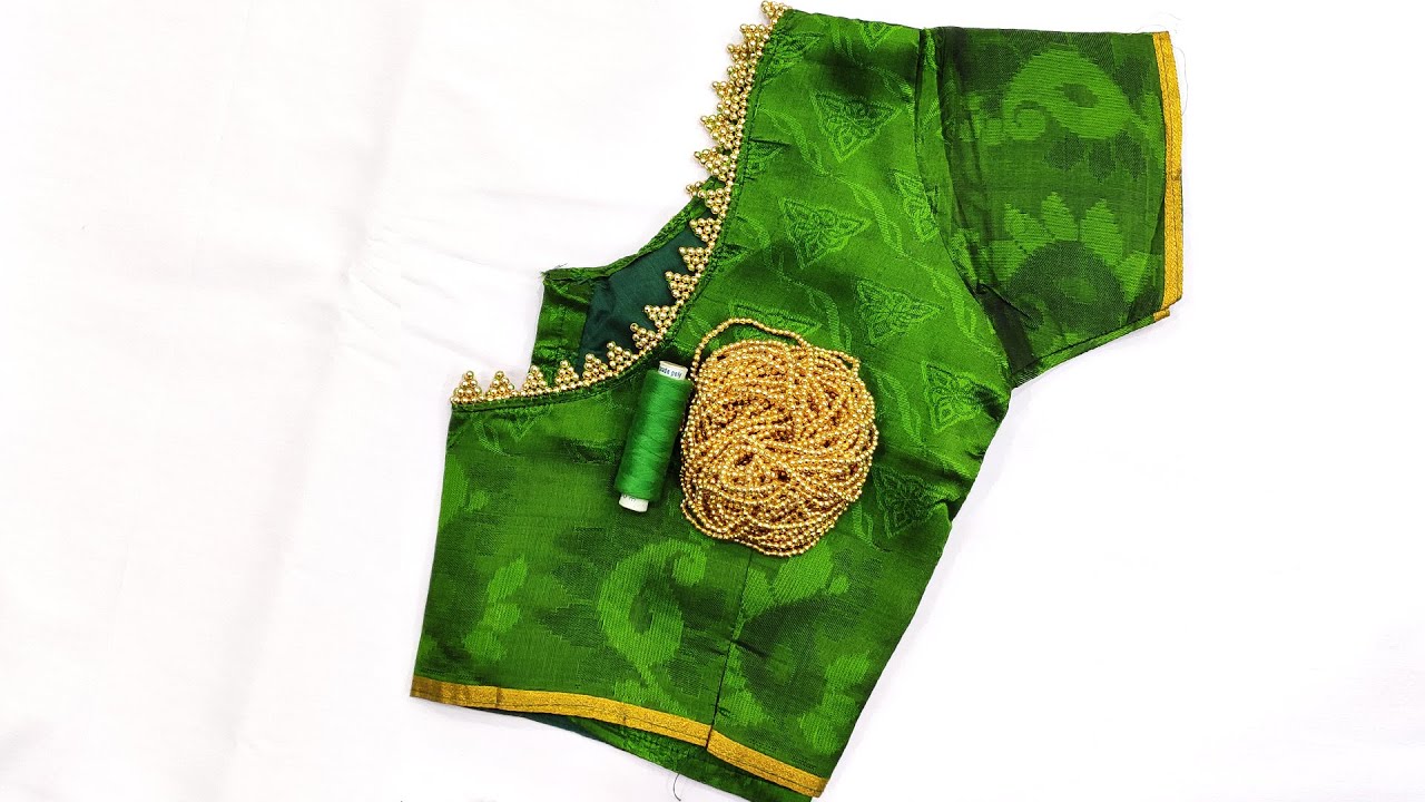 aari work blouse designs with normal needle | aari work on stitched blouse | #220