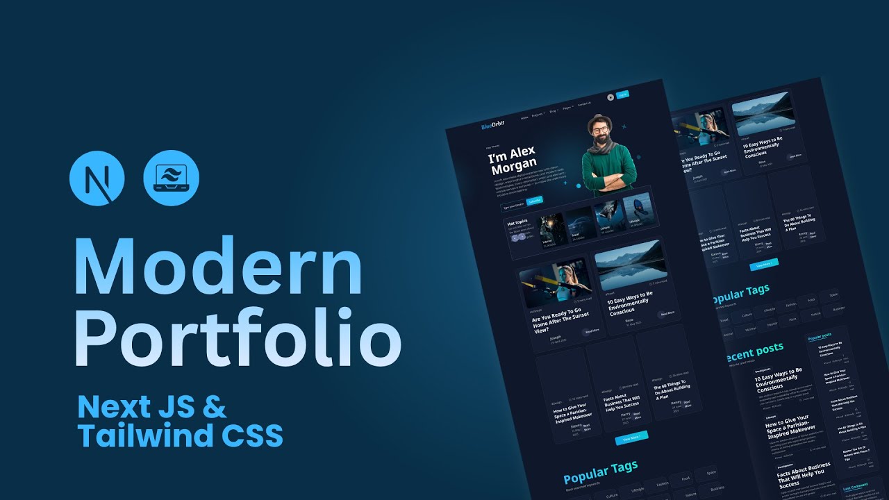 💻 Build Responsive Developer Portfolio with Theme Toggle | Next.js & Tailwind CSS