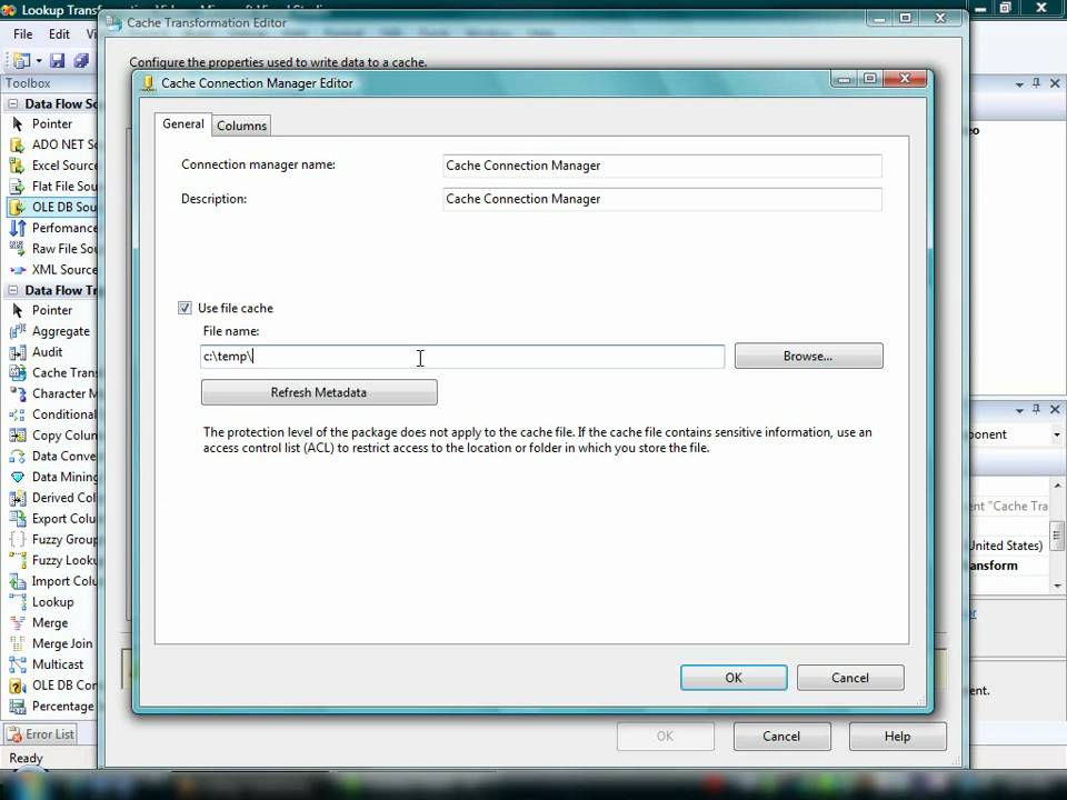 SSIS: How to Implement a Lookup Transformation in Full Cache Mode