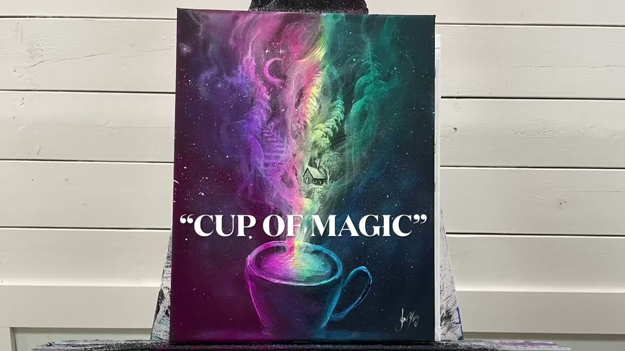 How To Paint CUP OF MAGIC 🪄 Step by step Acrylic painting tutorial