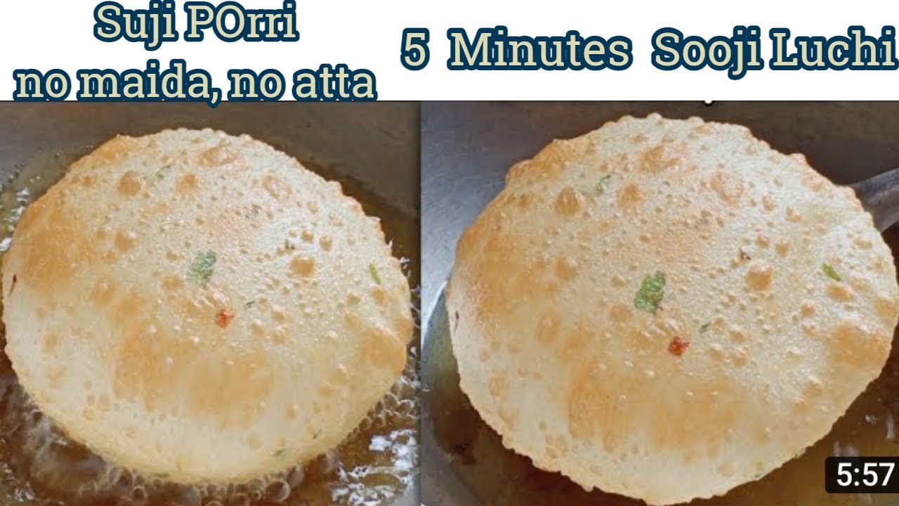 Sooji Poori Recipe | No Maida, No Atta Perfect Suji Puri | Suji Luchi For Breakfast