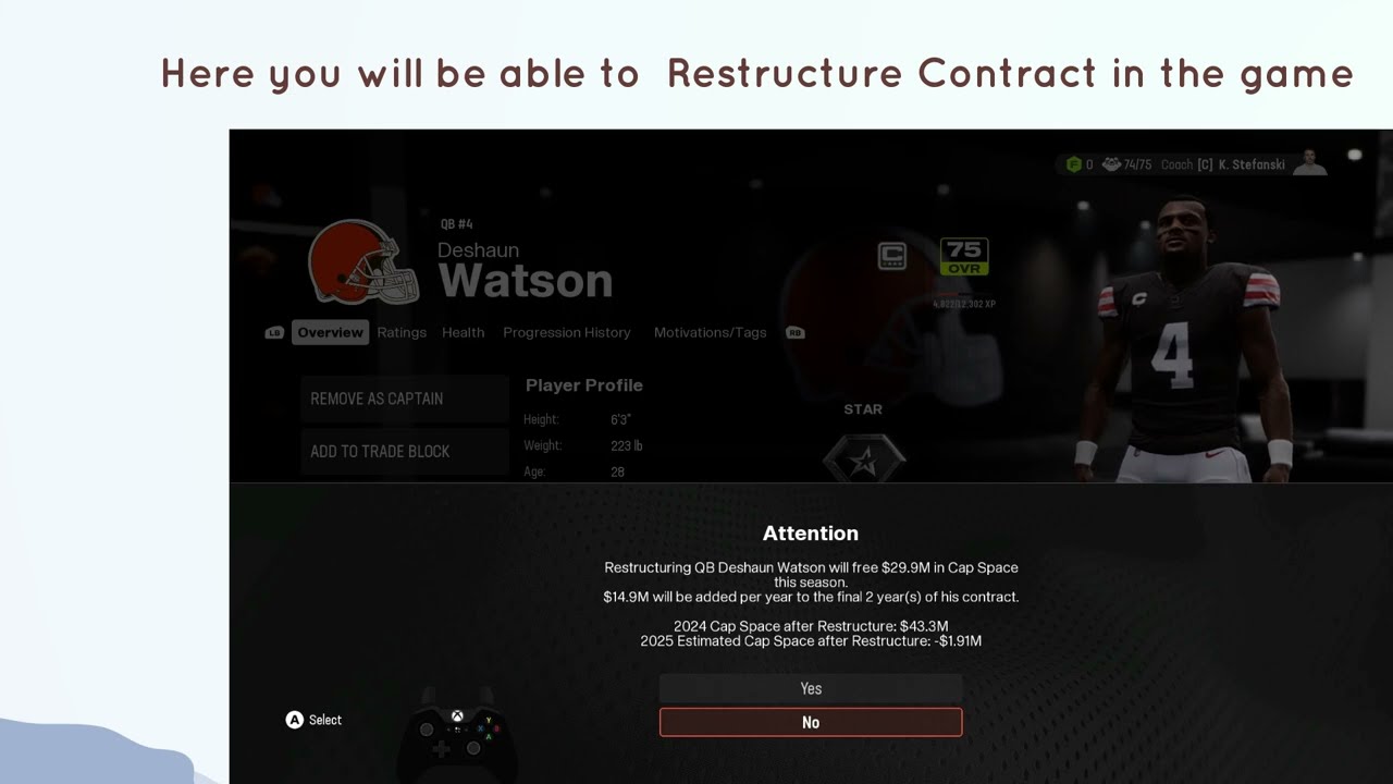 How to Restructure Player Contract in Madden NFL 25 Franchise Mode