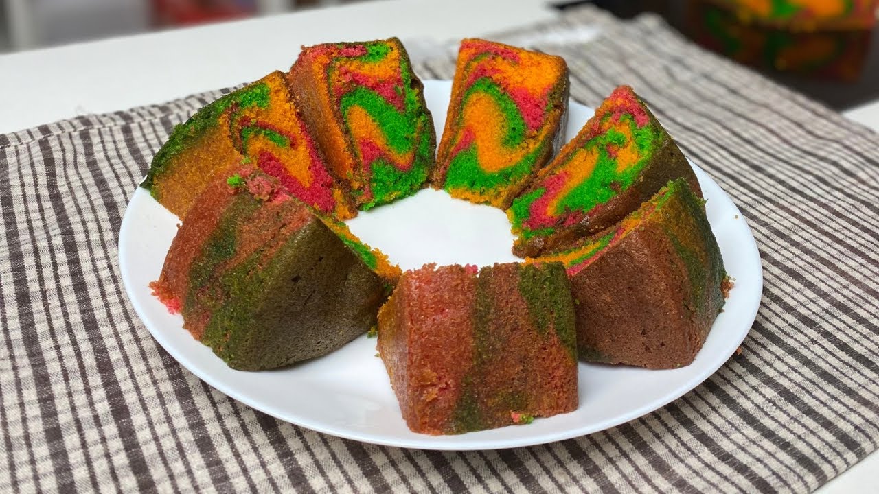 Resepi Kek Pelangi Klasik | Mudah & Pasti Menjadi