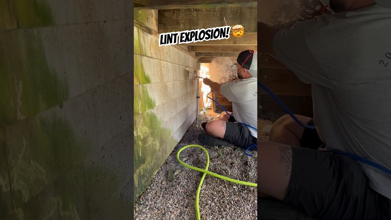 Satisfying Lint EXPLOSION! #dryerventcleaning #satisfying #maine #viral #shorts #cleaning #subscribe