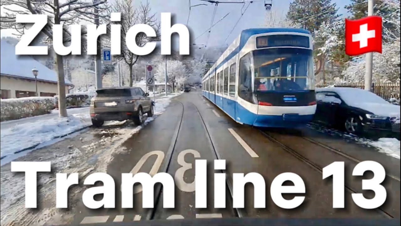Zurich tram line 13 | Albisgütli (Uetliberg) to Hardturm depot on snowy winter day |🇨🇭 Switzerland