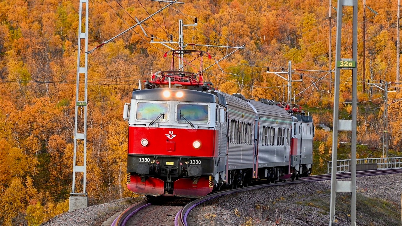 Autumn on the Swedish Railway part 32 - Trains and Northern lights in Abisko