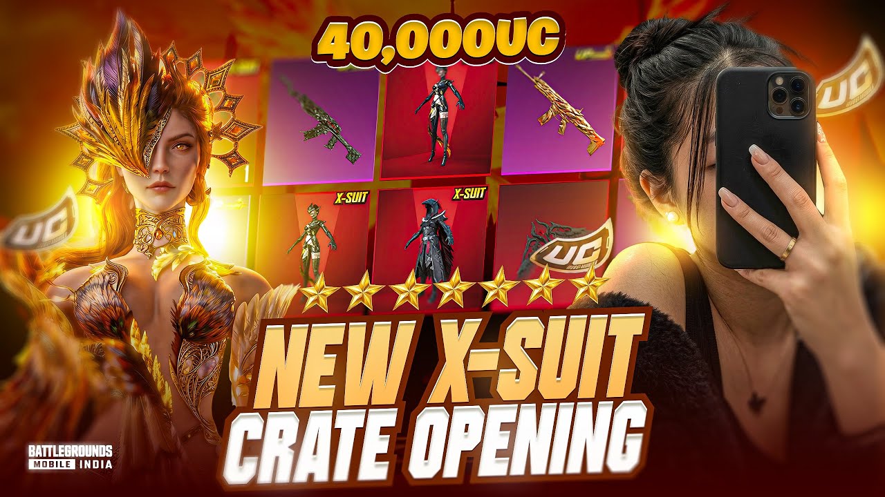 😱NEW Phoenixtra X-Suit Crate Opening 40000UC in BGMI🔥#bgmi #pubgmobile #crateopening 