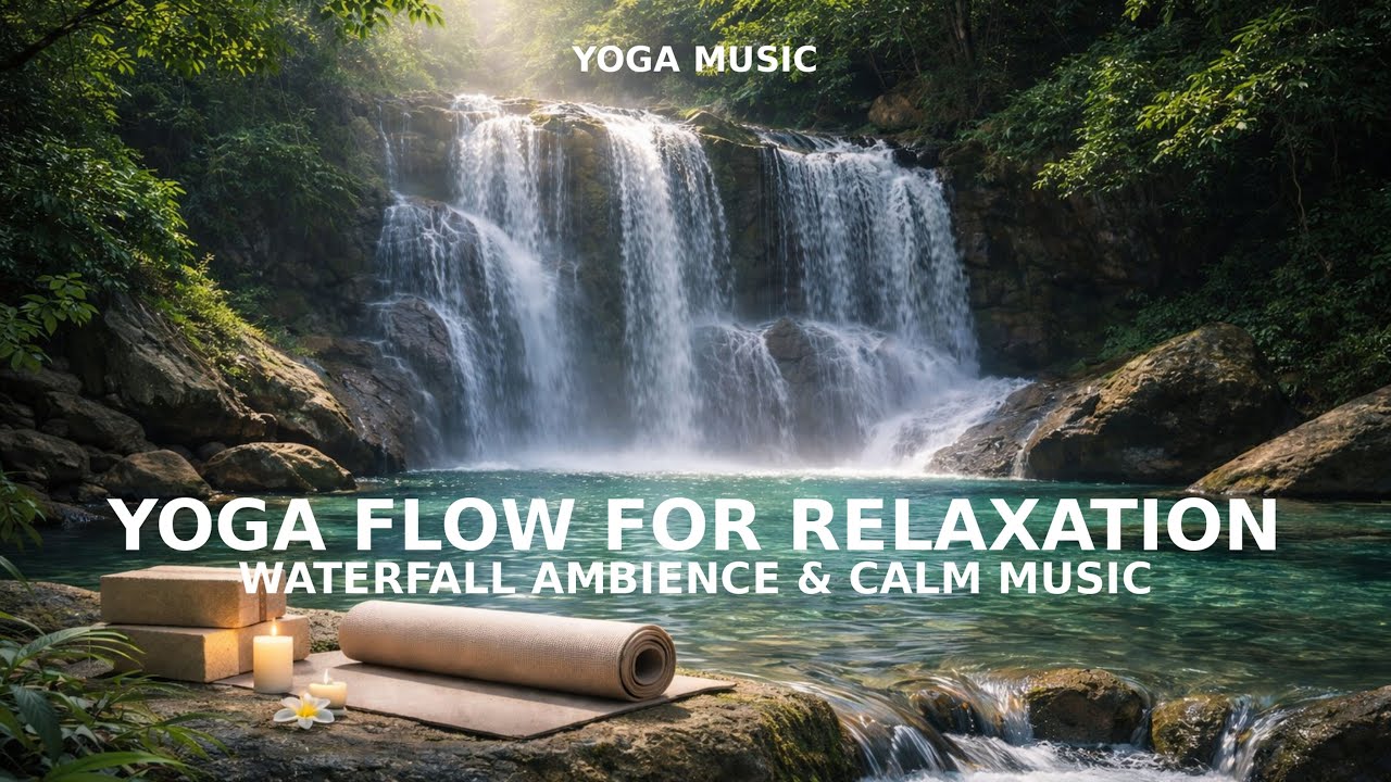 15-Minute Yoga Flow for Relaxation | Waterfall Ambience & Calm Music