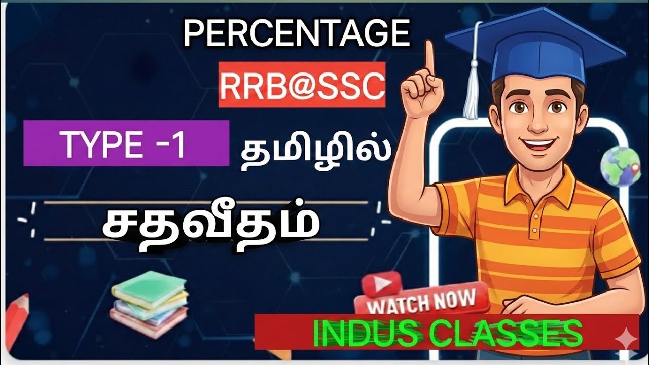 #சதவீதம் (Percentage) - முந்தைய ஆண்டு வினாக்கள்(RRB & SSC)வகை 1: அடிப்படை மாற்றங்கள் | INDUS Classes