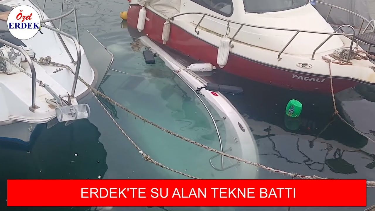 ERDEK'TE SU ALAN TEKNE BATTI