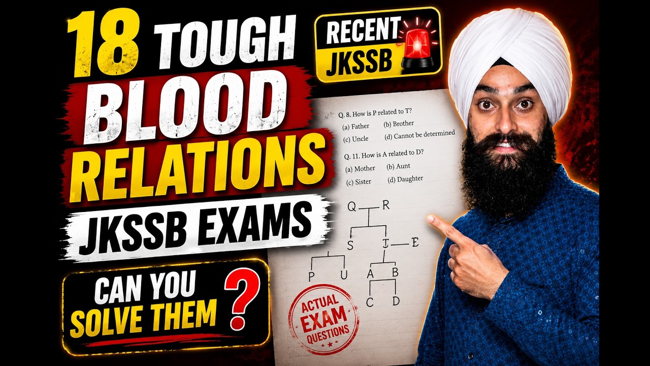 Recently Asked in JKSSB Exams 🚨 18 High-Level Blood Relation Questions