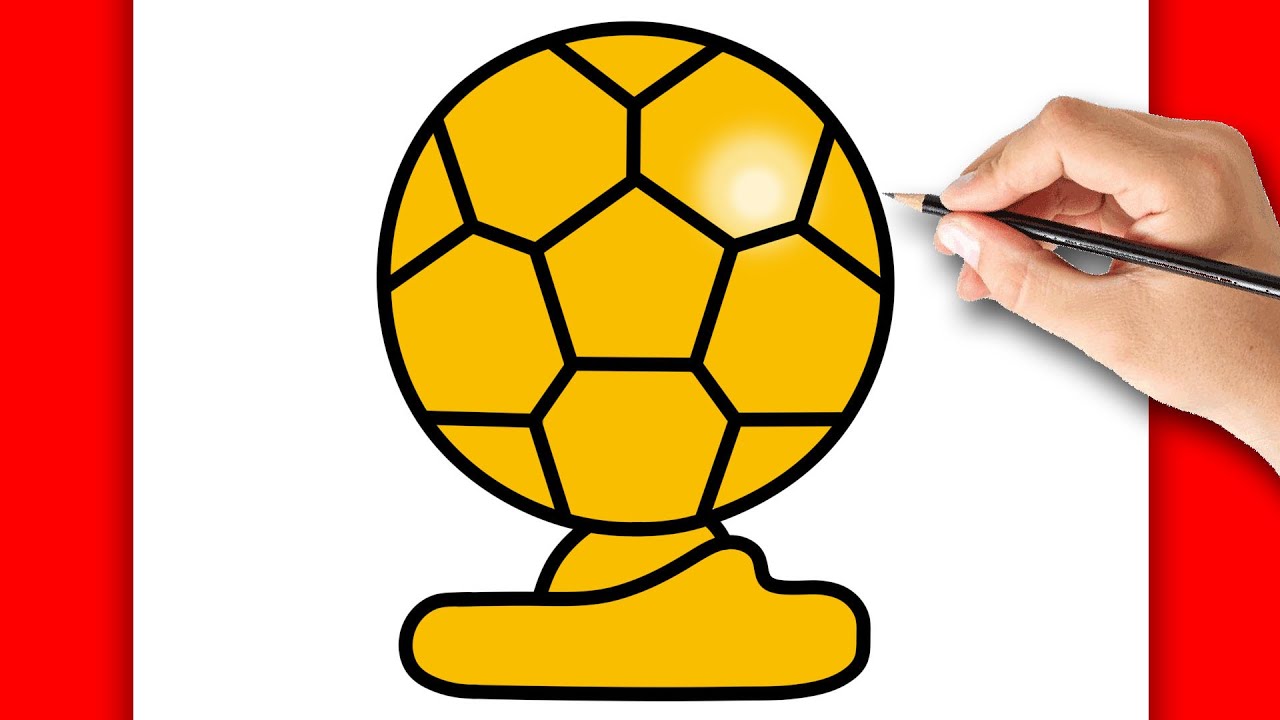 HOW TO DRAW GOLDEN BALL BALLON D'OR 2024 EASY | DRAWING STEP BY STEP