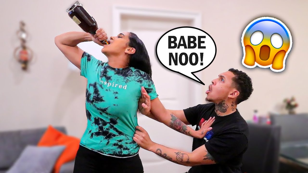 I CHUGGED The ENTIRE BOTTLE To See His REACTION...HE WAS SCARED!