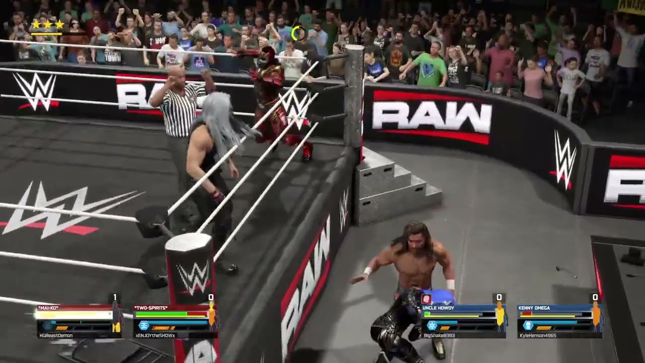 Wwe 2k25 The Shadow Blades vs uncle howdy & kenny omega