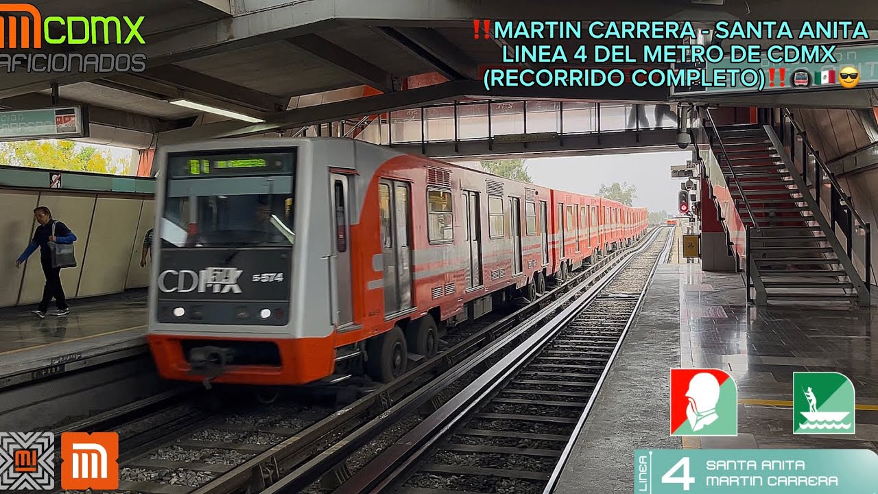 ‼️MARTIN CARRERA - SANTA ANITA LINEA 4 DEL METRO DE CDMX (RECORRIDO COMPLETO)‼️🚇🇲🇽😎
