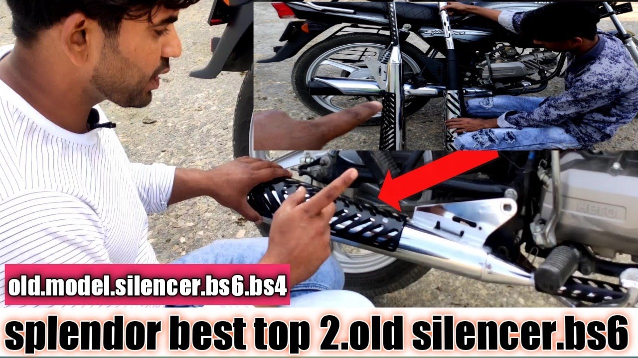 splendor old model silencer 1998 model top 2 silencer sound testing..Bs6..Bs4 fitting.@bikemaster07